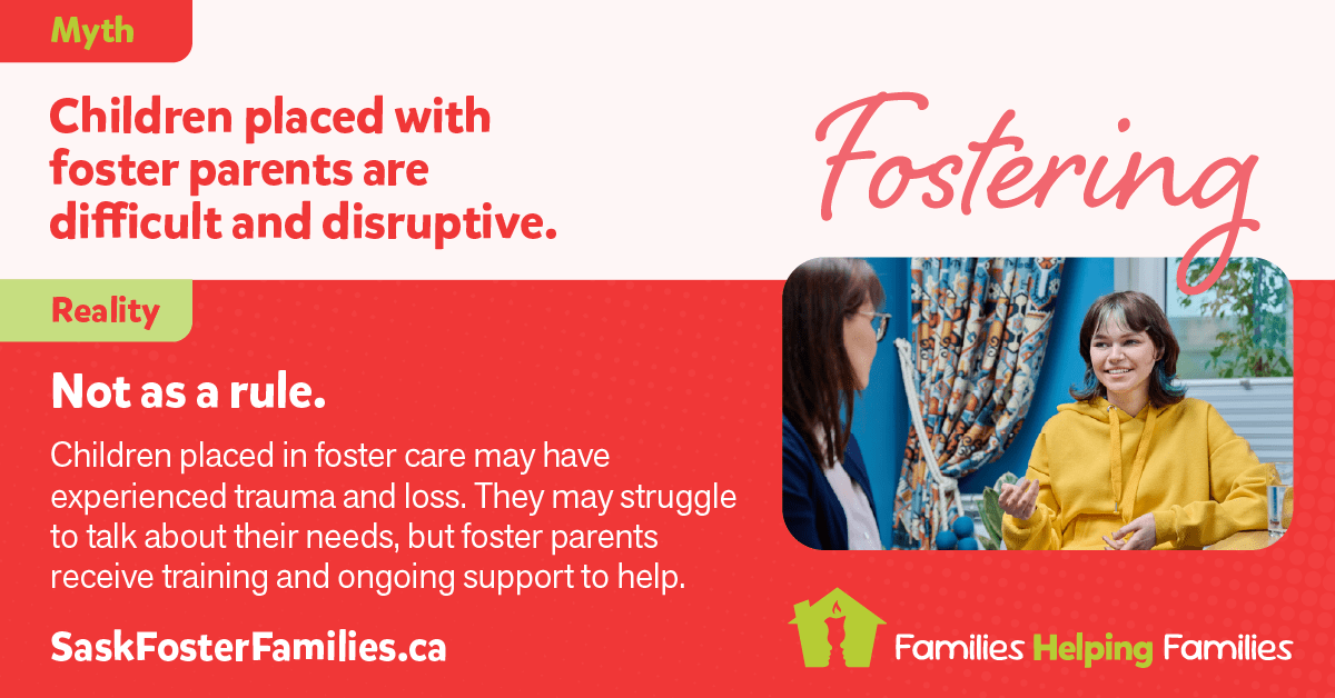 Fostering Myth vs Reality - Myth: If you are part of the LGBTQ+ community, you can't foster. Reality: Yes you can! Diversity and inclusion are values important to us, and LGBTQ+ foster parents are welcomed! Consider fostering.